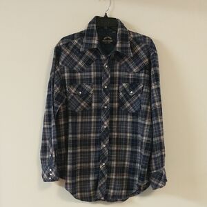Vintage Western Style West Wool Washable Wool Men's Shirt Size XLarge